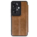 BUĞZ Oppo Reno 11f Kılıf Flip Cover - Taba