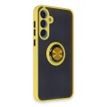 BUĞZ Samsung Galaxy A15 4g Kılıf Montreal Yüzüklü Silikon Kapak - Sarı