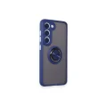 BUĞZ Samsung Galaxy S24 Fe Kılıf Montreal Yüzüklü Silikon Kapak - Lacivert