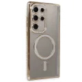 BUĞZ Samsung Galaxy S24 Ultra Kılıf Joke Simli Magneticsafe Kılıf - Gold