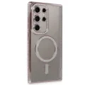 BUĞZ Samsung Galaxy S24 Ultra Kılıf Joke Simli Magneticsafe Kılıf - Pembe