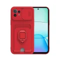 BUĞZ Xiaomi Mi 11 Lite Kılıf Zuma Kartvizitli Yüzüklü Silikon - Kırmızı