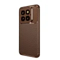 BUĞZ Xiaomi Mi 14t Pro Kılıf Auto Focus Karbon Kapak - Kahverengi