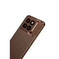 BUĞZ Xiaomi Mi 14t Pro Kılıf Auto Focus Karbon Kapak - Kahverengi