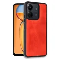 BUĞZ Xiaomi Redmi 13c Kılıf Aras Deri Kapak - Kırmızı