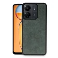 BUĞZ Xiaomi Redmi 13c Kılıf Aras Deri Kapak - Koyu Yeşil