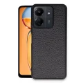 BUĞZ Xiaomi Redmi 13c Kılıf Aras Deri Kapak - Siyah