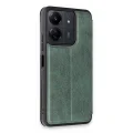 BUĞZ Xiaomi Redmi 13c Kılıf Flip Cover - Koyu Yeşil