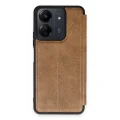 BUĞZ Xiaomi Redmi 13c Kılıf Flip Cover - Taba