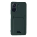 BUĞZ Xiaomi Redmi 13c Kılıf Kelvin Kartvizitli Silikon - Koyu Yeşil