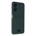 BUĞZ Xiaomi Redmi 13c Kılıf Kelvin Kartvizitli Silikon - Koyu Yeşil