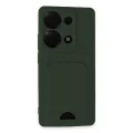 BUĞZ Xiaomi Redmi Note 13 Pro 4g Kılıf Kelvin Kartvizitli Silikon - Koyu Yeşil