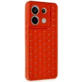 BUĞZ Xiaomi Redmi Note 13 Pro 5g Kılıf Petek Silikon Kapak - Kırmızı