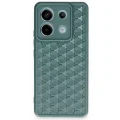 BUĞZ Xiaomi Redmi Note 13 Pro 5g Kılıf Petek Silikon Kapak - Koyu Yeşil