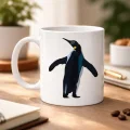 BUĞZ Nihilist Penguen Tasarımlı Porselen Kupa MODEL 159 – Sürüden Ayrılanlara Özel Minimalist Kahve Kupası – Özgün Tasarım Hediyelik Kupa