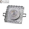  NOAS YL65 1737 Selen Led Çerçeveli 4000K Kare Kristal Cam Spot Kasa - Priz ve Anahtar İçin Uyumlu Çerçeve