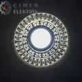 BUĞZ NOAS YL65 1757 FLORA Led Çerçeveli 4000K + Mavi Yuvarlak Kristal Cam Spot Kasa - Priz ve Anahtar İçin Uyumlu Çerçeve