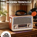 BUĞZ Nostalji Bluetooth Radyo FM AM SW Ahşap Eskitme Tasarım Yeni Nesil