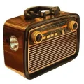 BUĞZ Nostalji Radyo Bluetooth Hoparlör USB-SD Kart Giriş Led Fener Işıklı Bataryalı Pilli Yeni Nesil