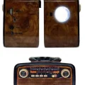 BUĞZ Nostalji Radyo Bluetooth Hoparlör USB-SD Kart Giriş Led Fener Işıklı Bataryalı Pilli Yeni Nesil - BUĞZ