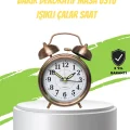 BUĞZ Nostaljik Bronz Metal Alarmlı Masa Saati Büyük Boy Dekoratif ve Şık Tasarım