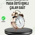 BUĞZ Nostaljik Büyük Boy Metal Masa Saati Bronz Kaplama ve Yüksek Sesli Alarm
