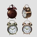 BUĞZ Nostaljik Büyük Boy Metal Masa Saati Bronz Kaplama ve Yüksek Sesli Alarm