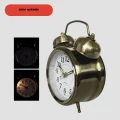 BUĞZ Nostaljik Büyük Boy Metal Masa Saati Bronz Kaplama ve Yüksek Sesli Alarm