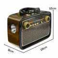  Nostaljik Görünümlü Ahşap Radyo TF SD USB Girişli Led Fener Işıklı