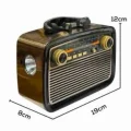 BUĞZ Nostaljik Görünümlü Ahşap Radyo TF SD USB Girişli Led Fener Işıklı - BUĞZ