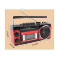 BUĞZ Nostaljik radyo kırmızı renk bluetooth özellikli fm radyo usb mp3 player kaset çalar