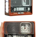BUĞZ Nostaljik Vintage Radyo Taşınabilir Bluetooth Bağlantılı Hoparlör Radyo - BUĞZ