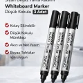 BUĞZ Onas Siyah Beyaz Tahta Kalemi Whiteboard Marker Düşük Kokulu 3 Adet