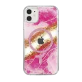 BUĞZ Onegif  İphone 11 Lotus Simli Magsafe Kapak - Pembe