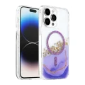 BUĞZ Onegif  İphone 14 Pro Max Lotus Simli Magsafe Kapak - Mor