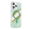 BUĞZ Onegif  İphone 14 Pro Max Lotus Simli Magsafe Kapak - Yeşil