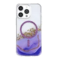 BUĞZ Onegif  İphone 15 Pro Max Lotus Simli Magsafe Kapak - Mor