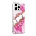 BUĞZ Onegif  İphone 16 Pro Max Lotus Simli Magsafe Kapak - Pembe