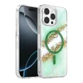 BUĞZ Onegif  İphone 16 Pro Max Lotus Simli Magsafe Kapak - Yeşil