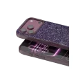 BUĞZ Onegif  İphone 18 Pro Bright Simli Kapak - Bordo