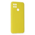 BUĞZ Oppo A15 Kılıf Nano İçi Kadife Silikon - Sarı