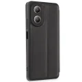 BUĞZ Oppo A38 Kılıf Flip Cover - Siyah