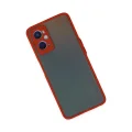 BUĞZ Oppo A96 Kılıf Montreal Silikon Kapak - Kırmızı