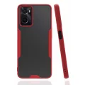 BUĞZ Oppo A96 Kılıf Platin Silikon - Kırmızı