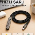 BUĞZ Örgülü 240W Type-C Katlanabilir Telefon Standlı Şarj Kablosu