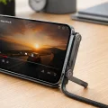 BUĞZ Örgülü 240W Type-C Katlanabilir Telefon Standlı Şarj Kablosu