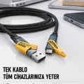 BUĞZ Örgülü Tasarım 4’ü 1 Arada USB-C Lightning Hızlı Şarj Kablosu