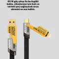 BUĞZ Örgülü Tasarım 4’ü 1 Arada USB-C Lightning Hızlı Şarj Kablosu
