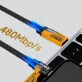 BUĞZ Örgülü Tasarım 4’ü 1 Arada USB-C Lightning Hızlı Şarj Kablosu