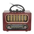 BUĞZ Orta Boy Retro Ahşap Tasarım Bluetooth Hoparlörlü Radyo – FM/AM Destekli, Şarjlı ve Taşınabiliri Radyo NS-6636